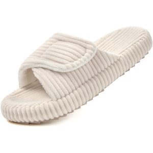 Chaussons Femme Acheter Chaussons velours côtelé mousse mémoire bout ouvert