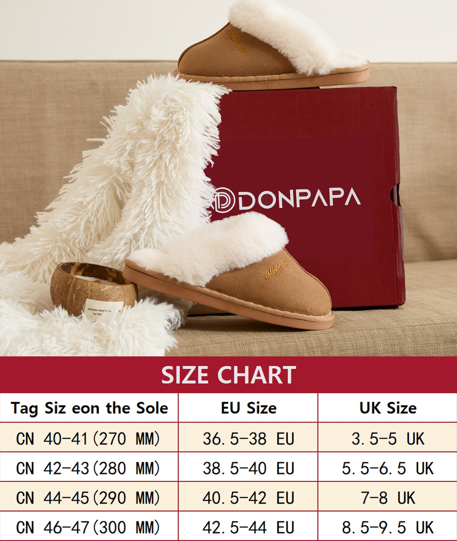 Chaussons Fourrés Acheter Chaussons Mémoire de Forme Faux Daim Antidérapants – Image 7