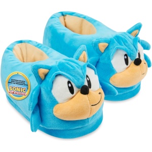 Chaussons Sonic 3D Enfant Garçon, Pantoufle Peluche Antidérapant Cadeau Gamer