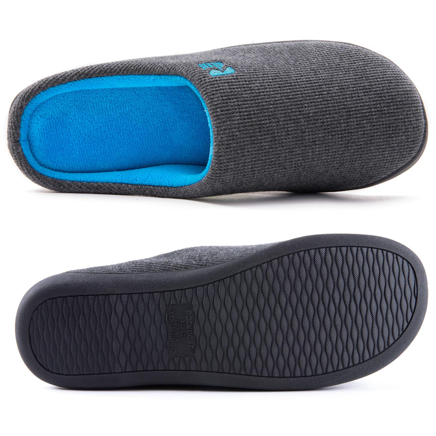 Chausson Homme Acheter Chaussons RockDove Mousse Mémoire de Forme Deux Tons – Image 3