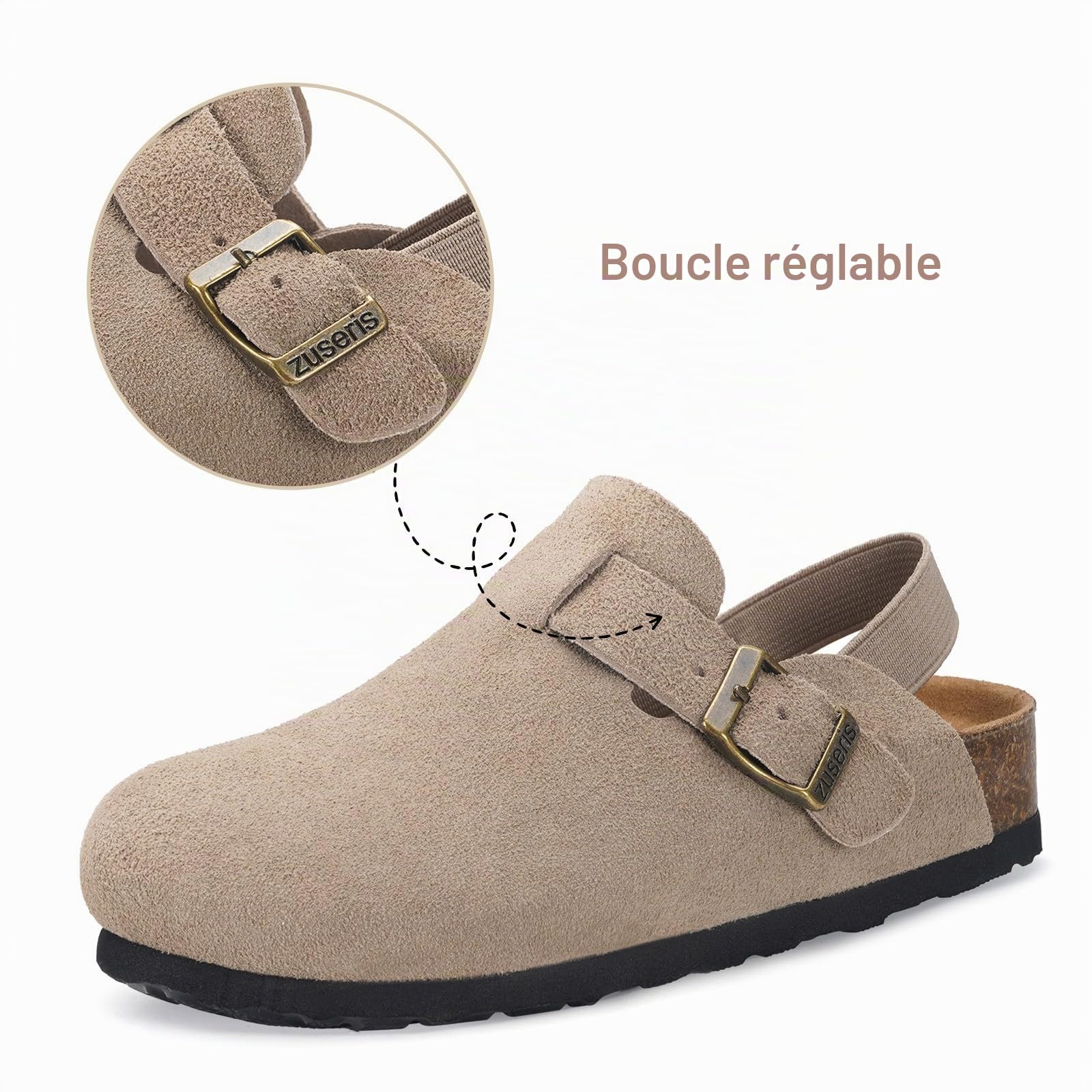 Mules et Sabots Acheter Chaussons Enfant Antidérapants Semelle Liège – Image 6