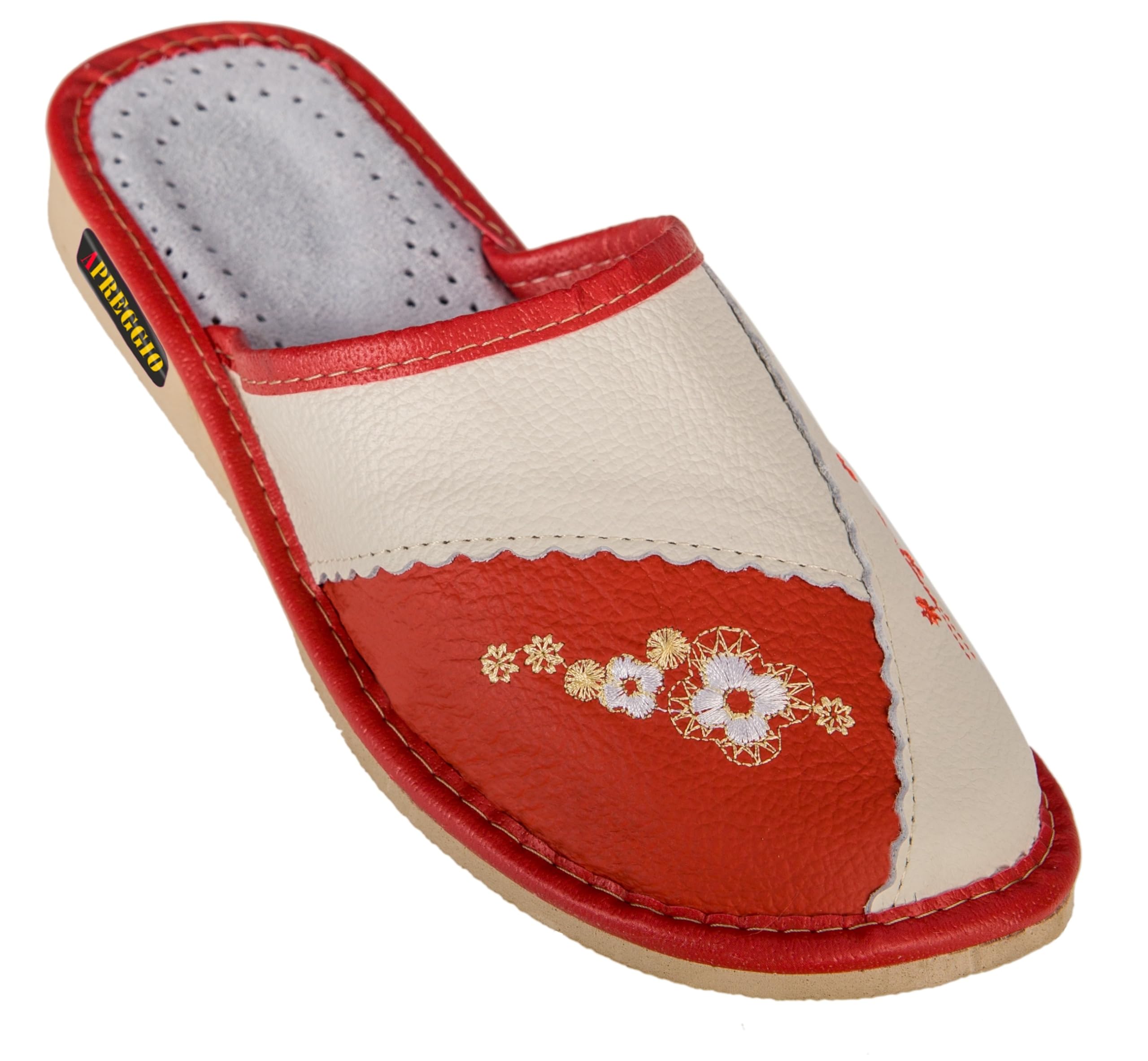 Pantoufles Femme Cuir Acheter Chaussons APREGGIO Fait Main