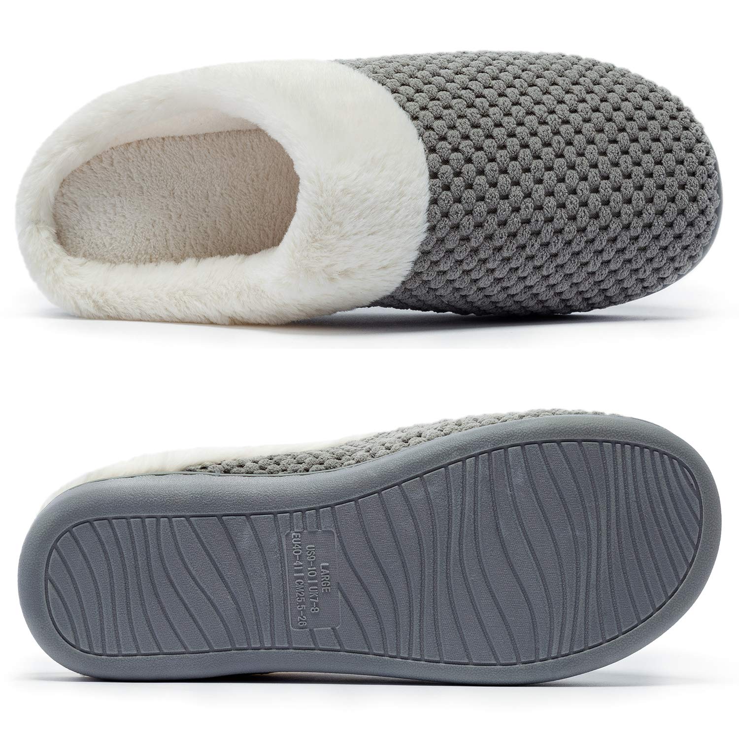 Chaussons Fourrés Femme Acheter Chaussons Peluche Mémoire de Forme Antidérapants – Image 5