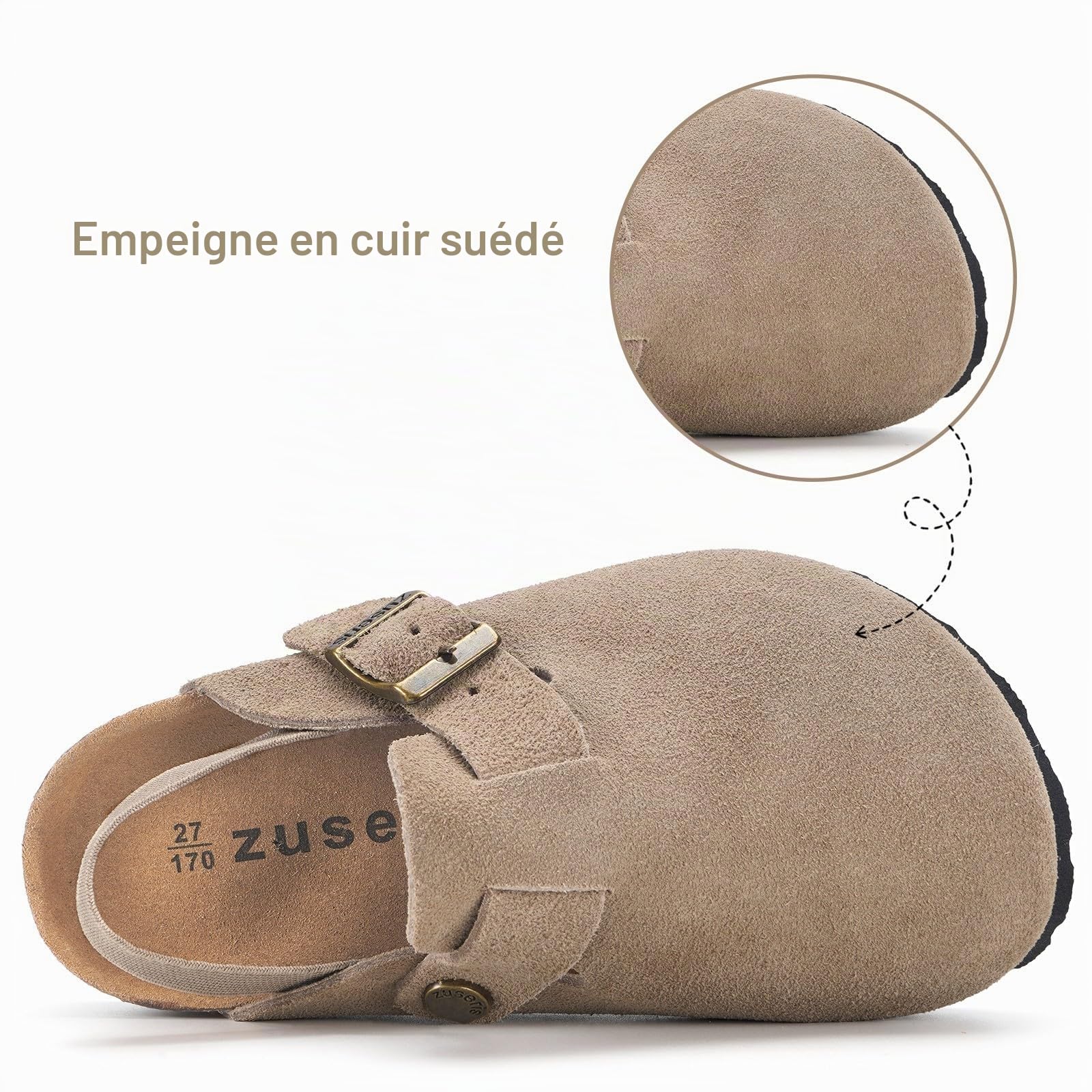 Mules et Sabots Acheter Chaussons Enfant Antidérapants Semelle Liège – Image 3