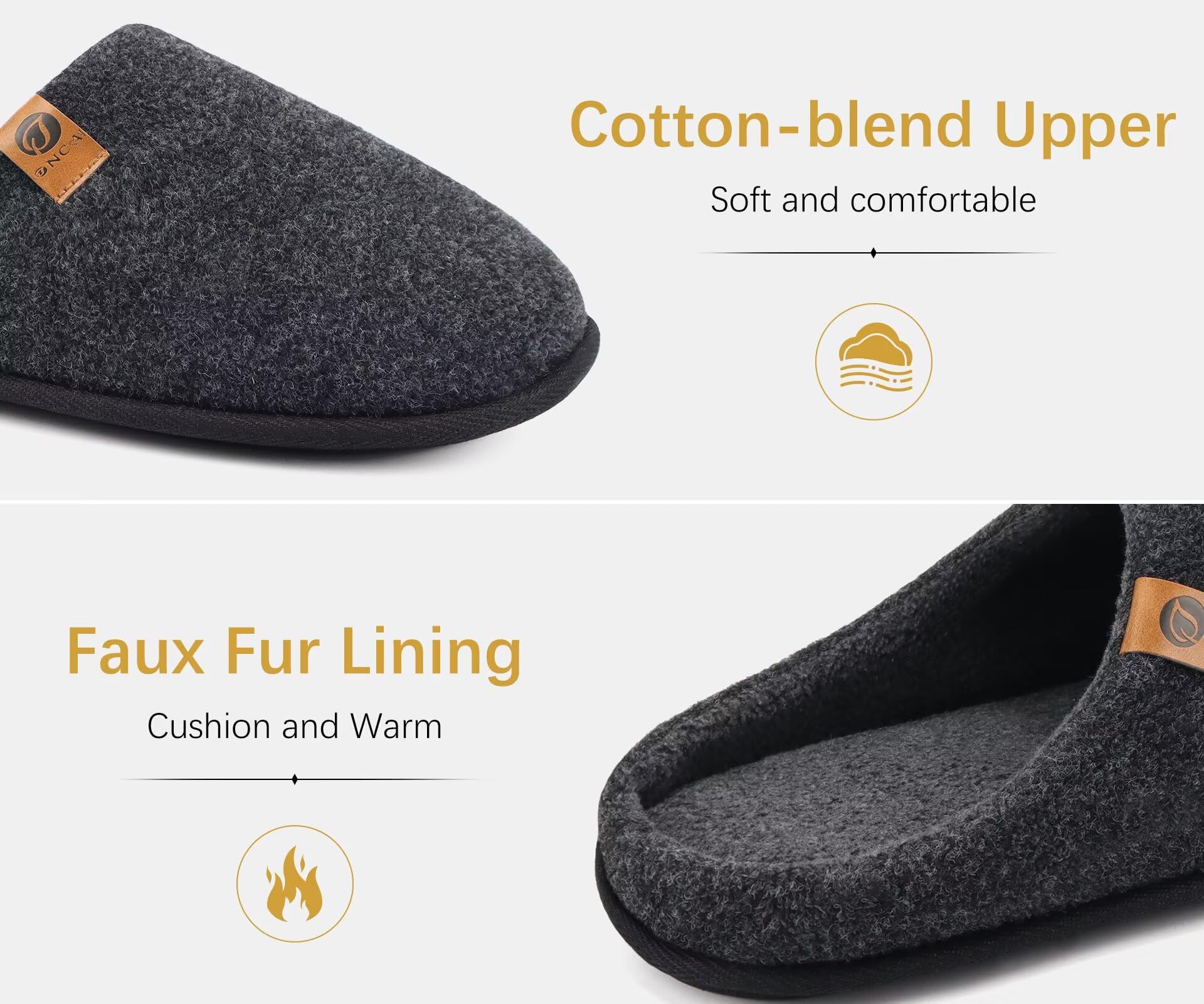 Chaussons Homme Acheter Chaussons ONCAI Mousse Mémoire de Forme Doublure Peluche – Image 5