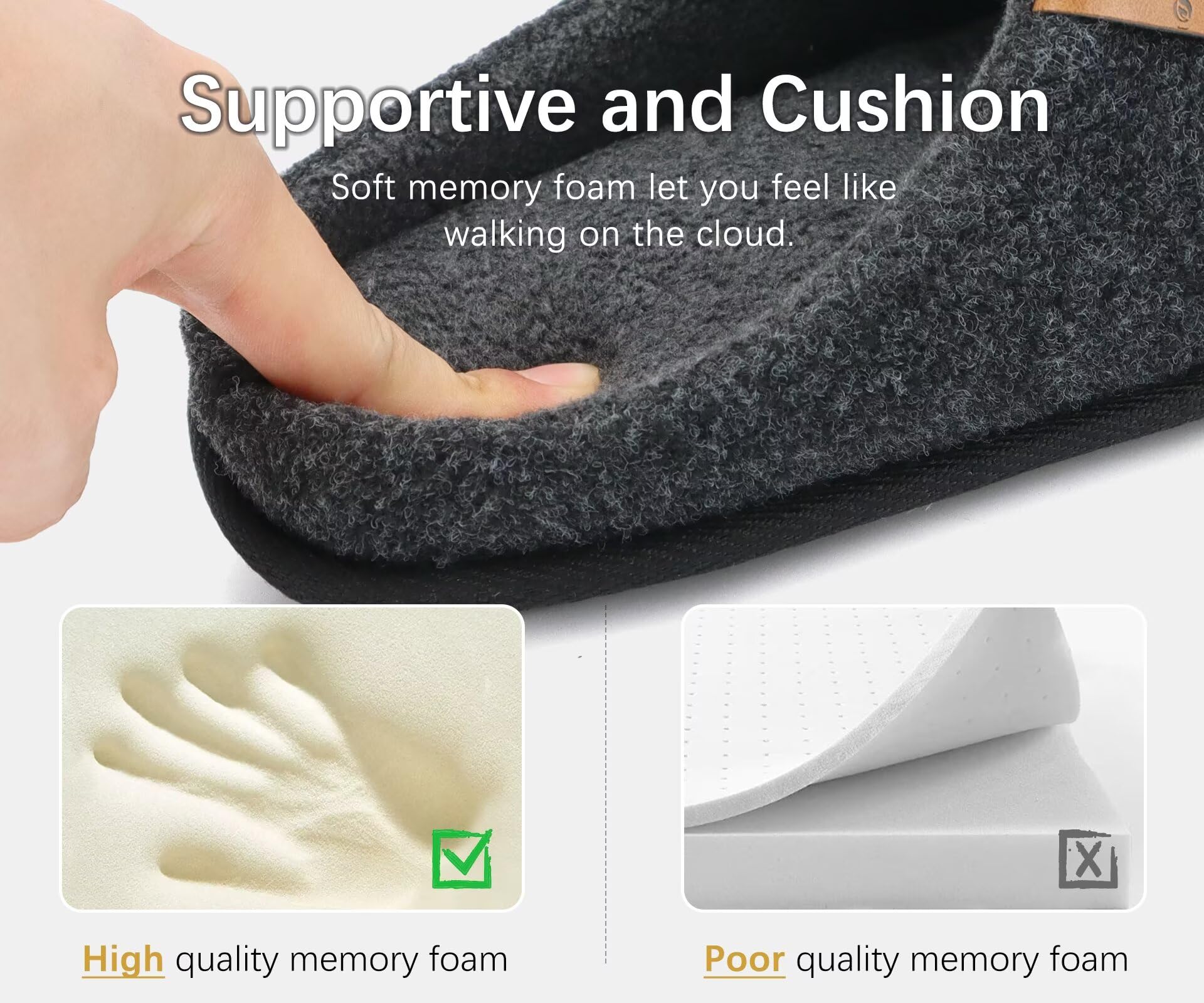Chaussons Homme Acheter Chaussons ONCAI Mousse Mémoire de Forme Doublure Peluche – Image 4
