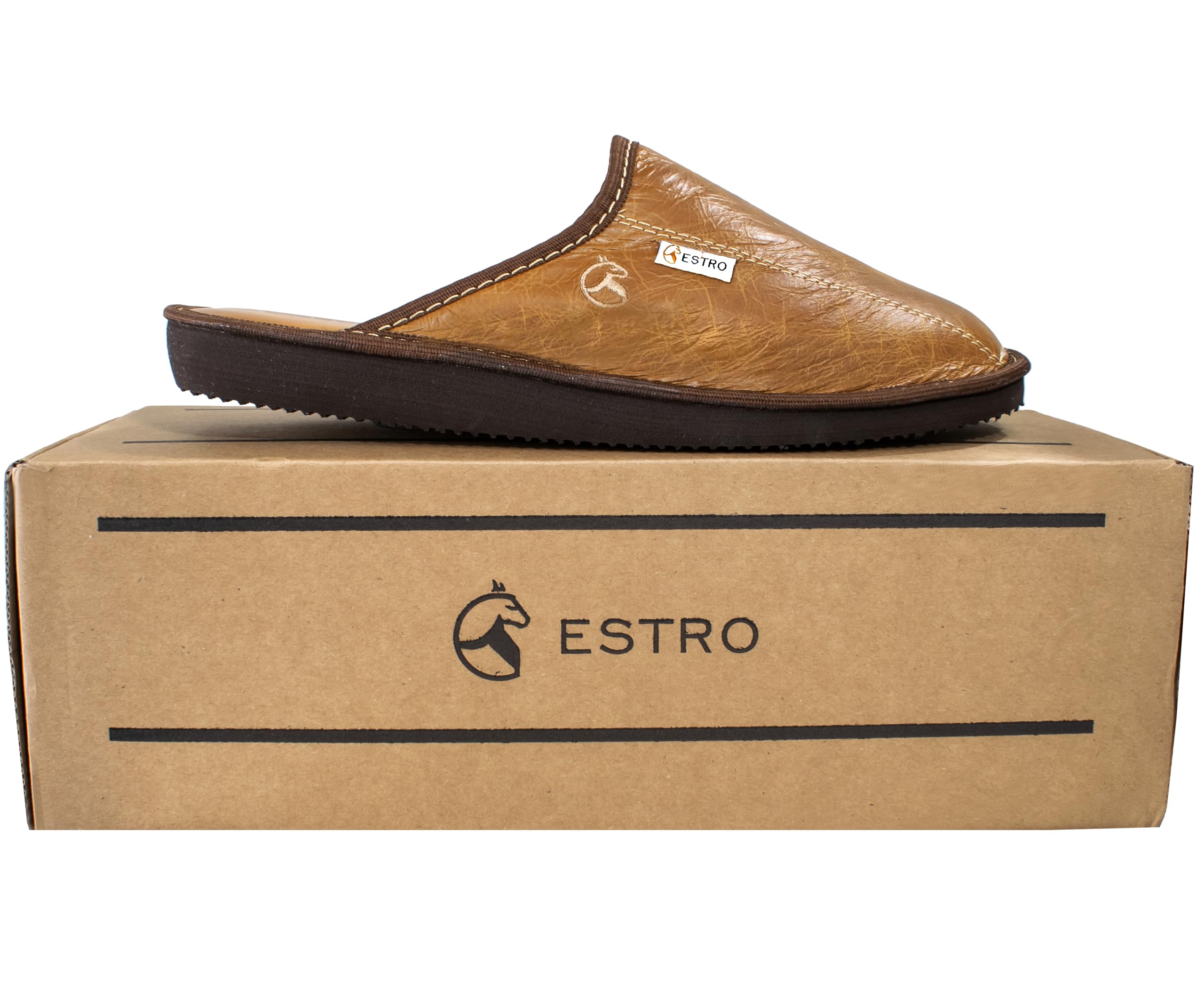 Mules Acheter Chaussons ESTRO homme cuir et laine semelle confort – Image 5