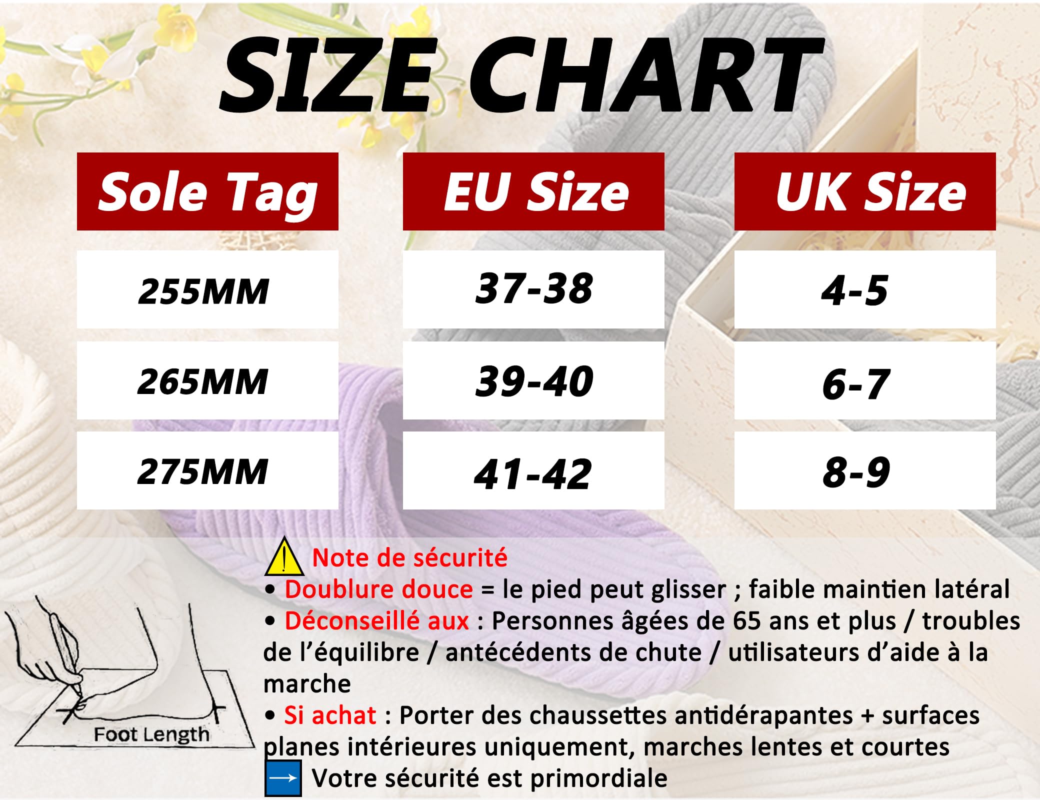 Chaussons Femme Acheter Chaussons velours côtelé mousse mémoire bout ouvert – Image 4