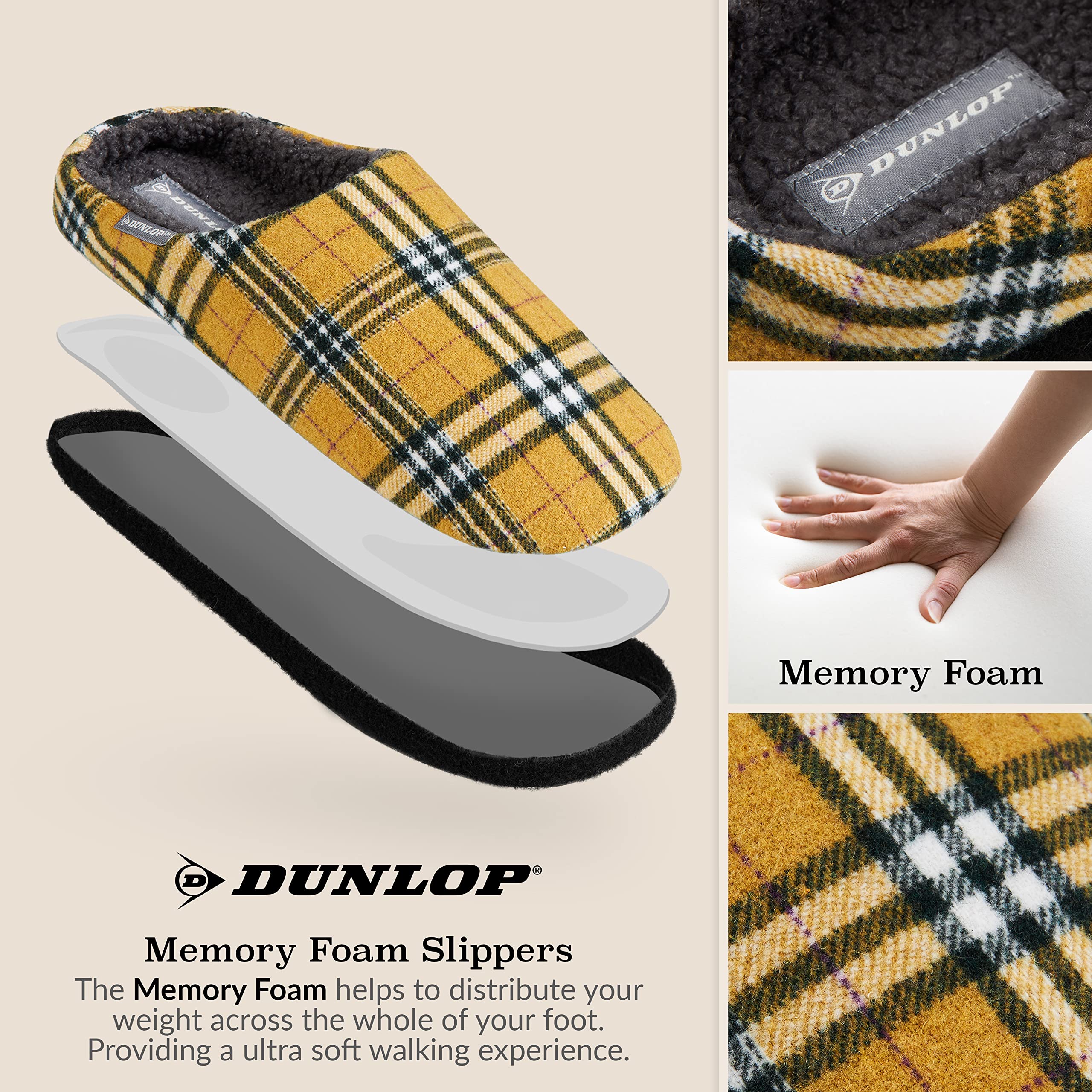 Chaussons Homme Acheter Chaussons Dunlop fourrés mémoire de forme – Image 4