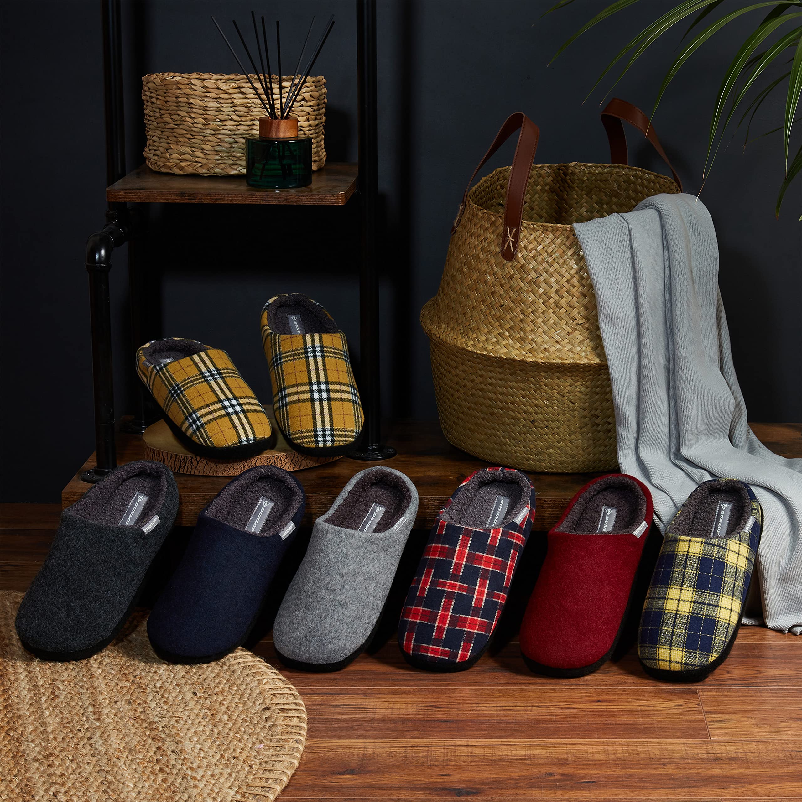 Chaussons Homme Acheter Chaussons Dunlop fourrés mémoire de forme – Image 2