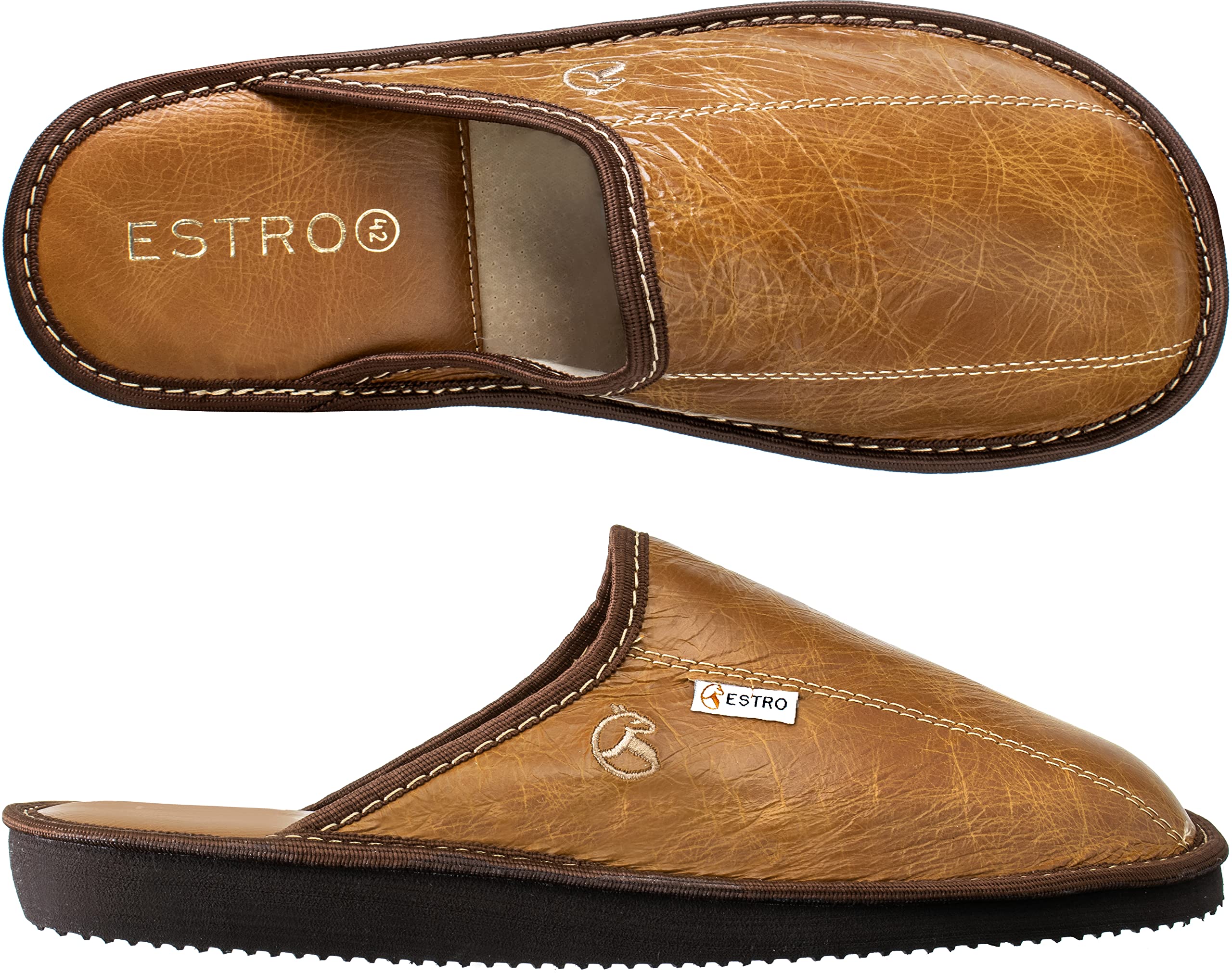Mules Acheter Chaussons ESTRO homme cuir et laine semelle confort