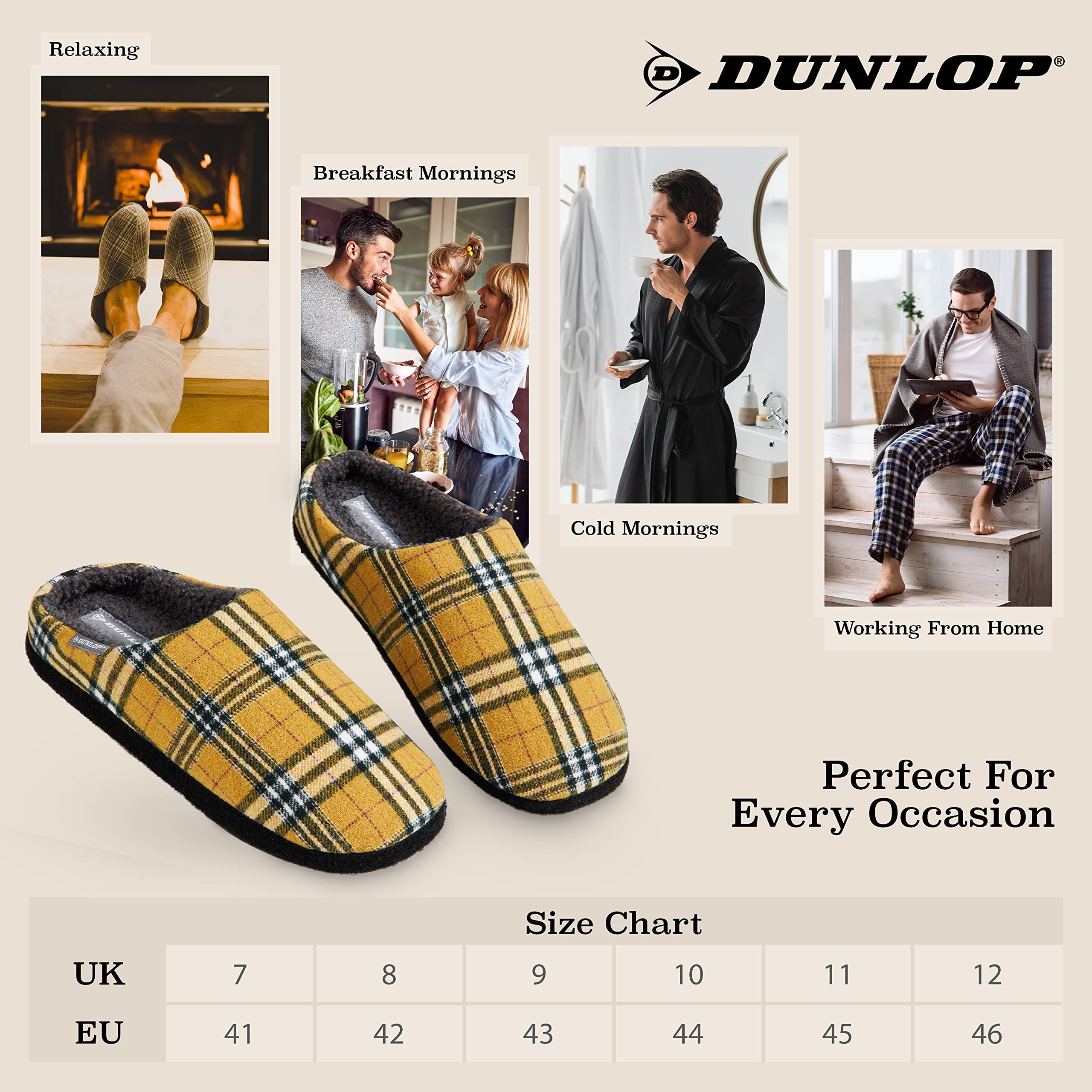 Chaussons Homme Acheter Chaussons Dunlop fourrés mémoire de forme – Image 7