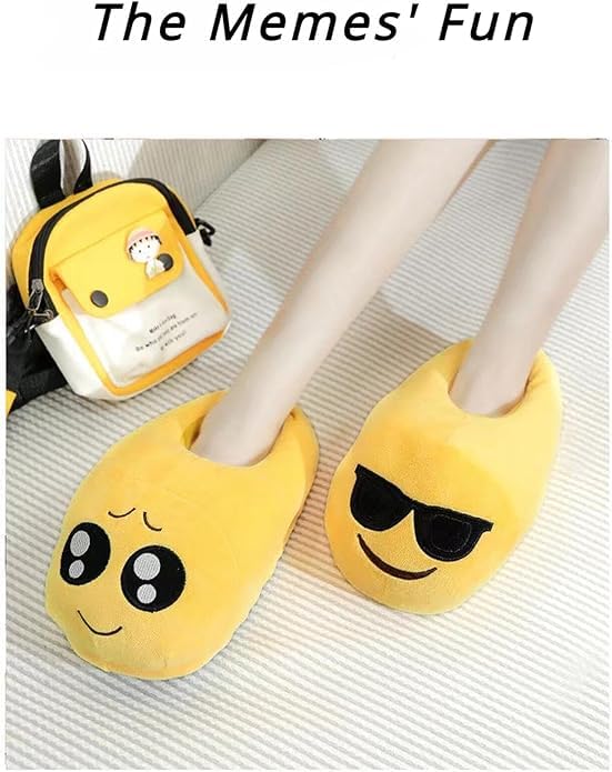 Chaussons Emoji Coton Pelucheux Acheter Chaussons Émoticônes Chaud Hiver – Image 6