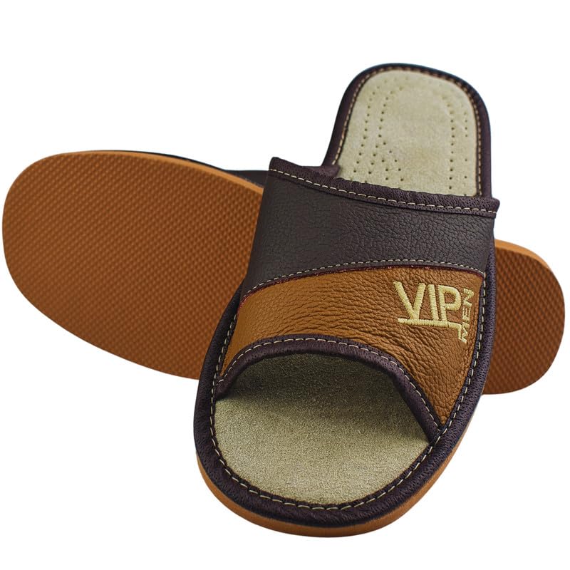 Chaussons Homme Acheter Chaussons APREGGIO Cuir Mules du 40 au 46 – Image 3