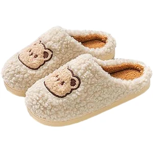 Pantoufles Acheter Chaussons couple assorties fourrées animaux semelle souple