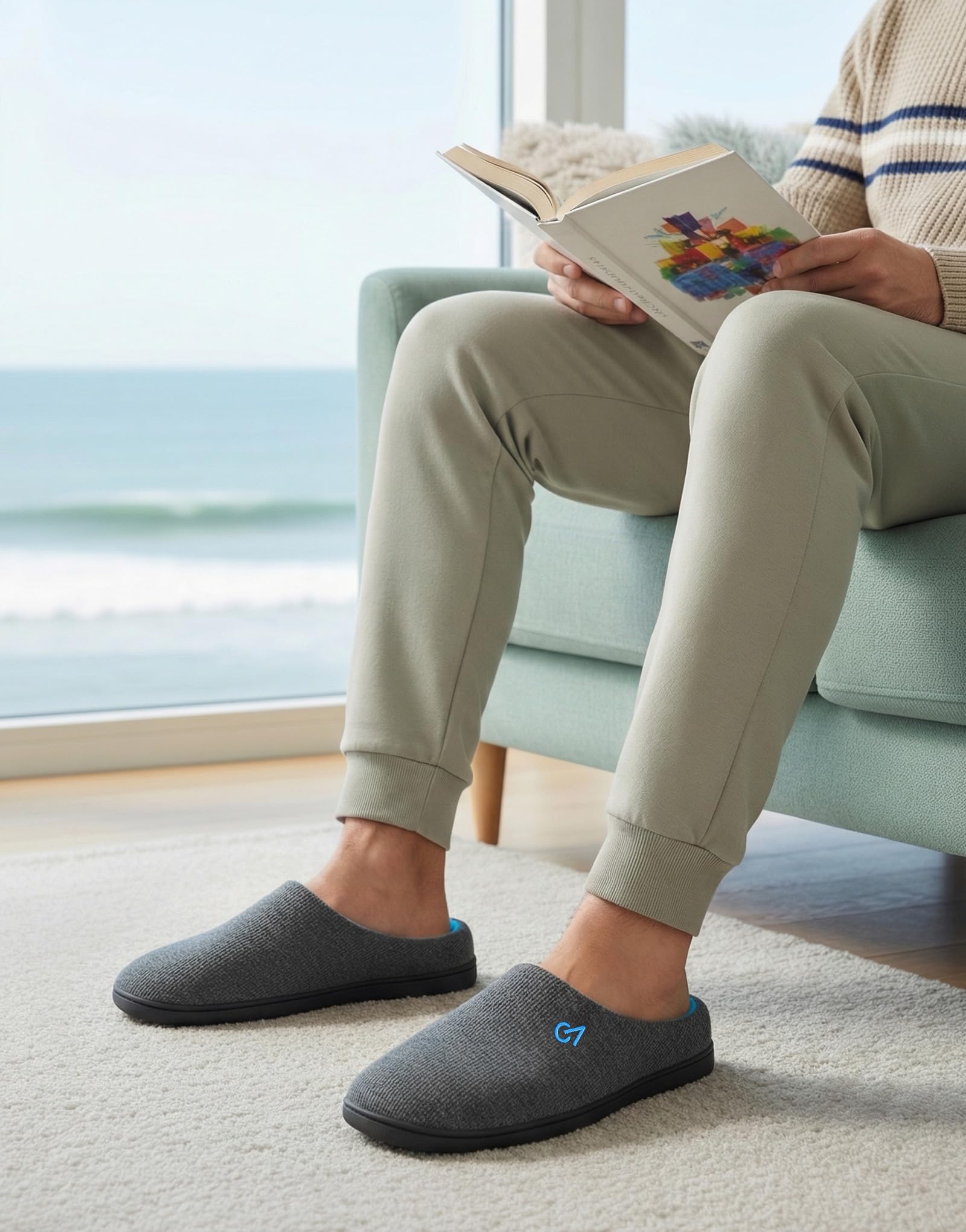 Chaussons Homme Acheter Chaussons VeraCosy Mémoire de Forme Bicolore – Image 3
