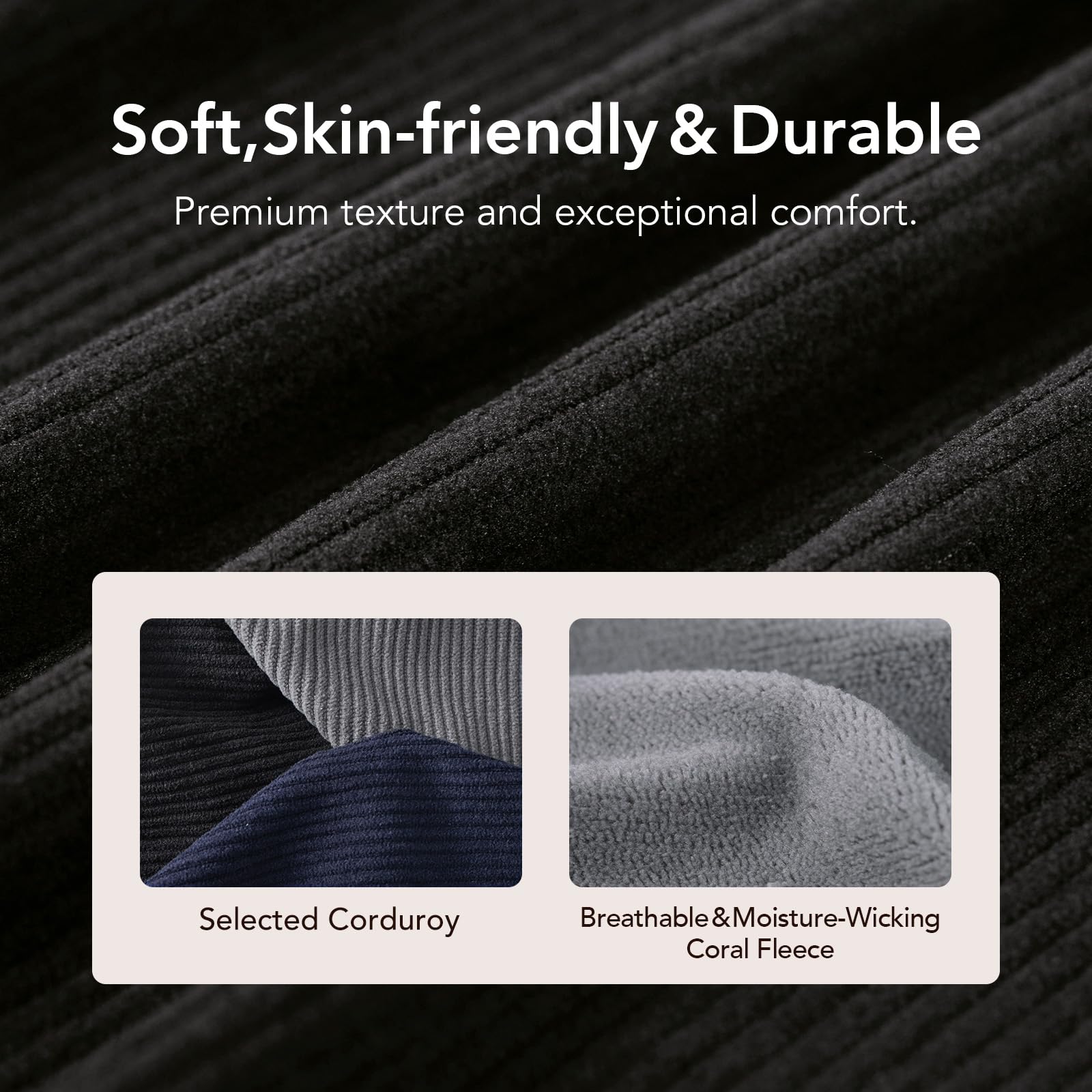 Pantoufles Homme Acheter Chaussons VeraCosy Velours Côtelé Mousse Mémoire de Forme – Image 4