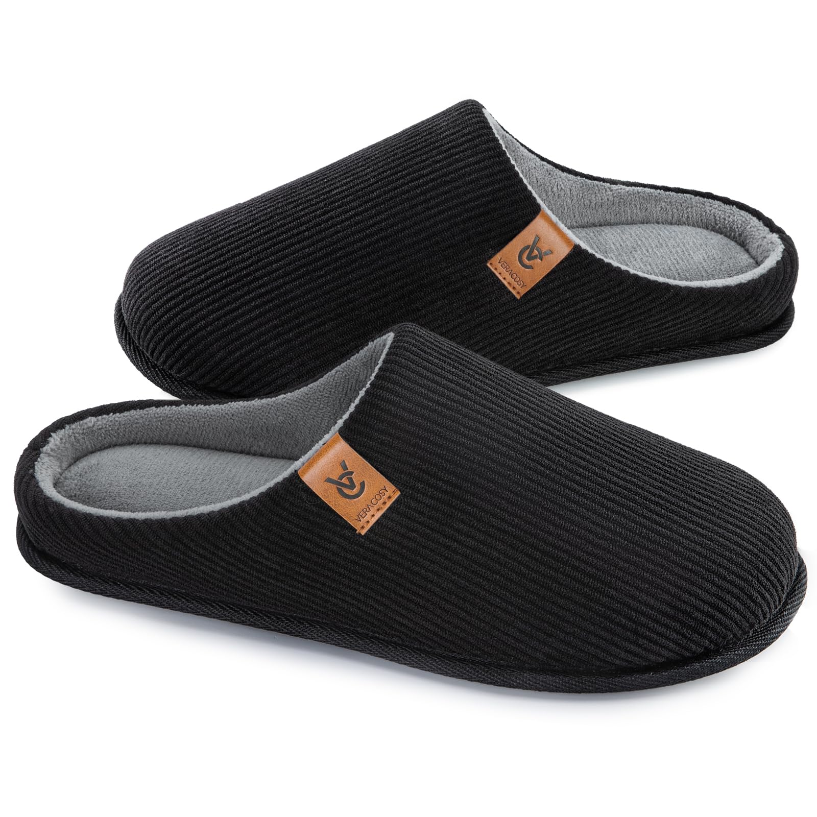 Pantoufles Homme Acheter Chaussons VeraCosy Velours Côtelé Mousse Mémoire de Forme