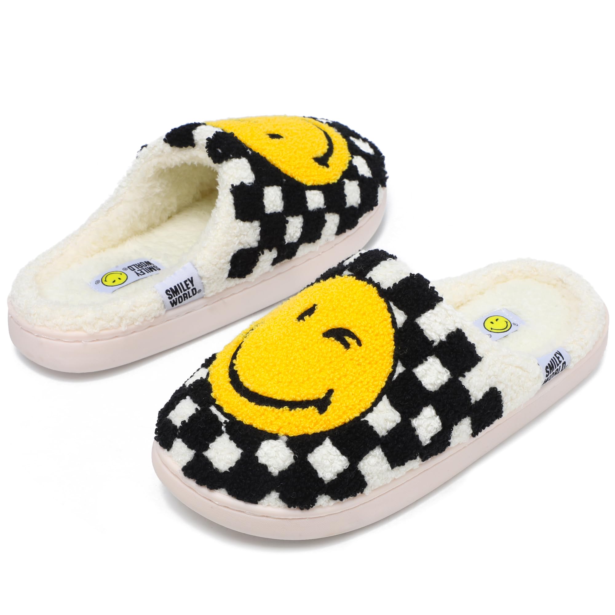 Chaussons Peluche Acheter Chaussons SmileyWorld Mousse Mémoire Antidérapants