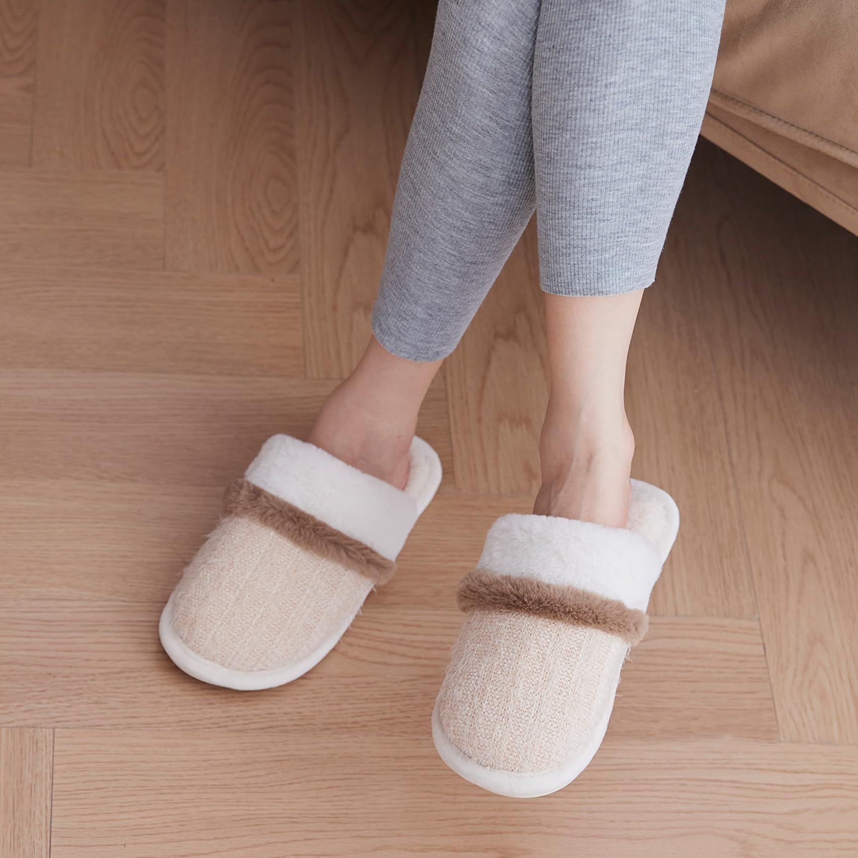 Chaussons Femme Acheter Chaussons GOEWY Pantoufles Doudou Mémoire de Forme – Image 2