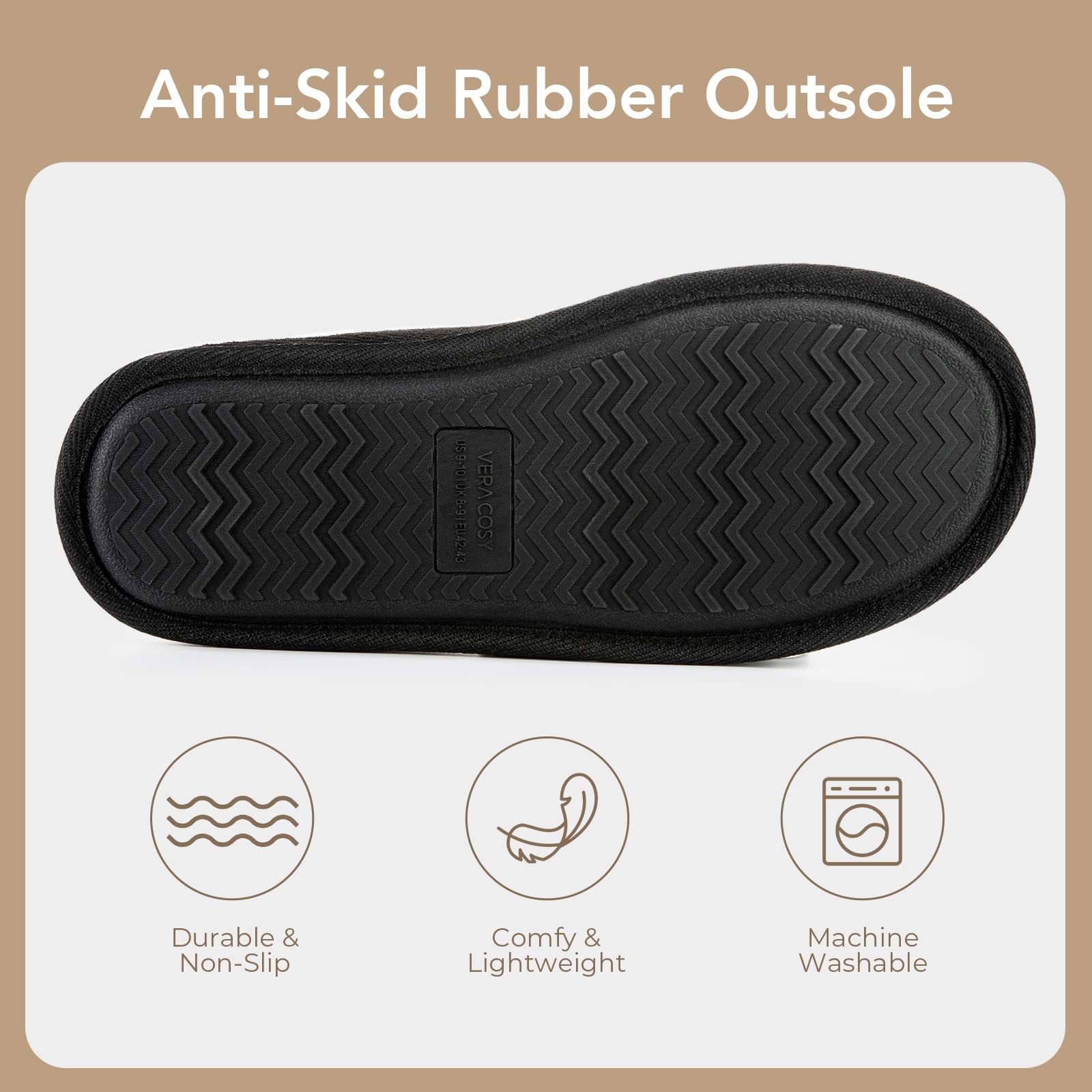 Pantoufles Homme Acheter Chaussons VeraCosy Velours Côtelé Mousse Mémoire de Forme – Image 6