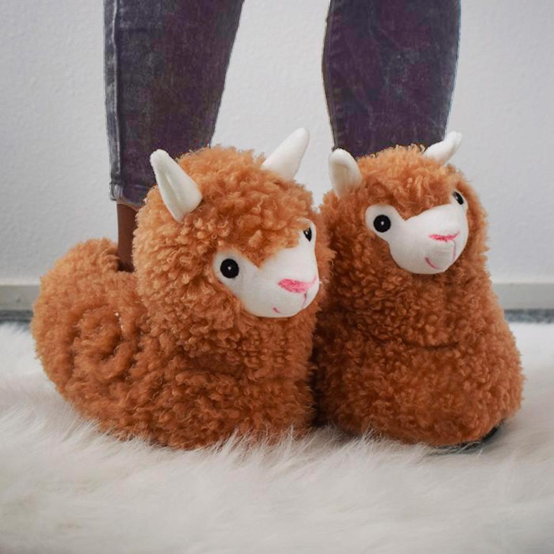 Chaussons Alpaga Animaux Acheter Chaussons Monsterzeug Pantoufles Douillettes – Image 2