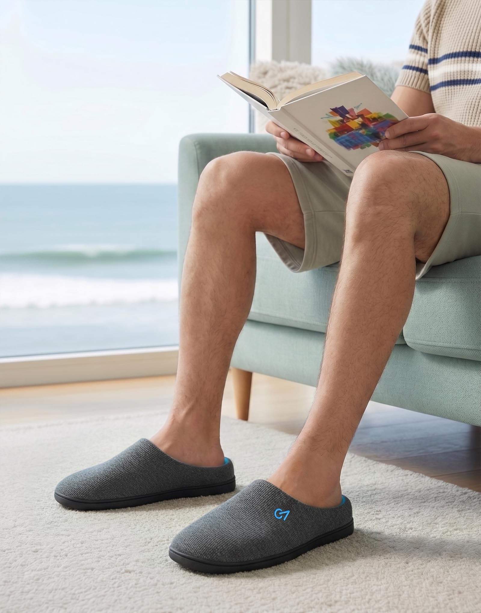 Chaussons Homme Acheter Chaussons VeraCosy Mémoire de Forme Bicolore – Image 2