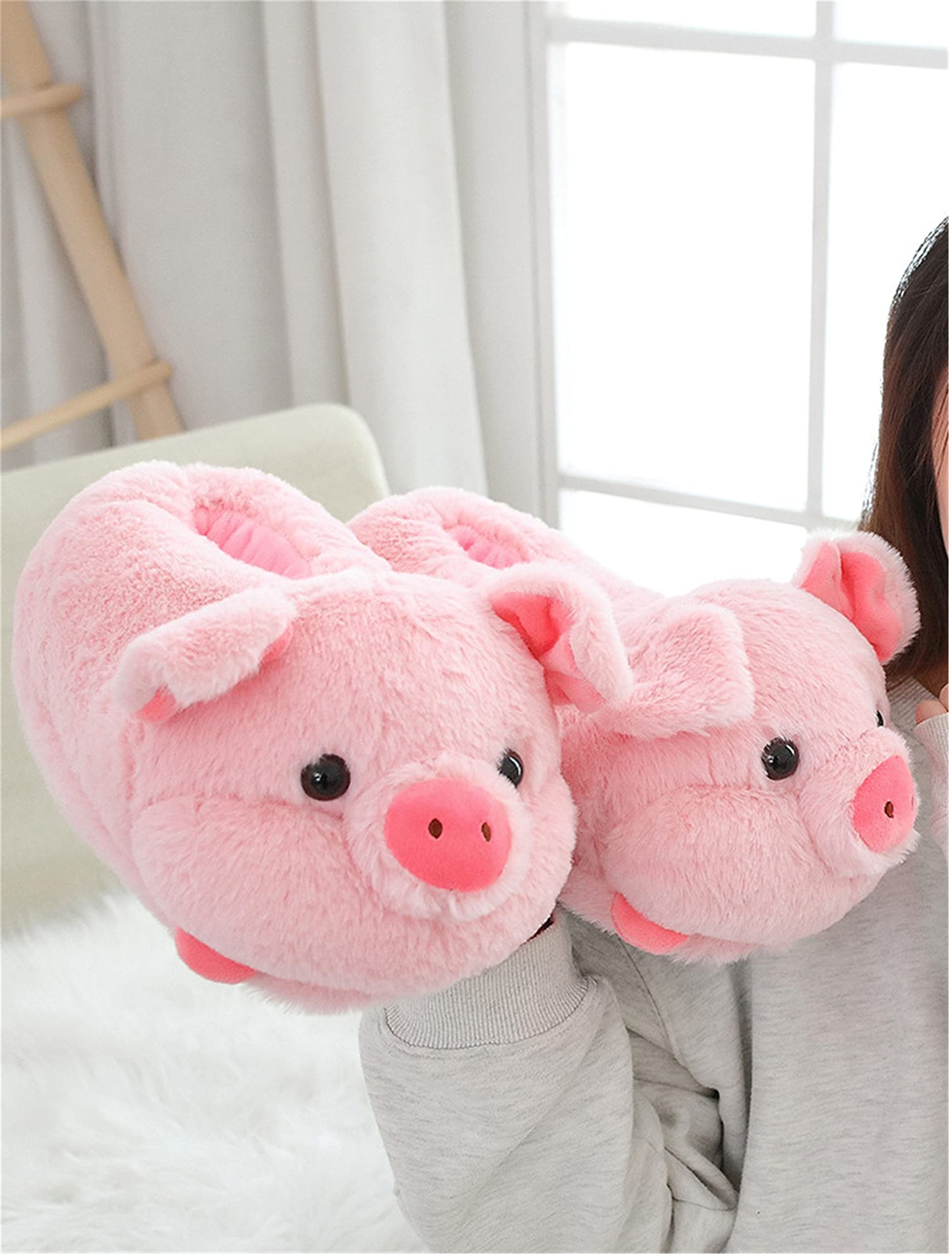 Pantoufles Acheter Chaussons LANFIRE forme cochon animaux femme hiver – Image 4