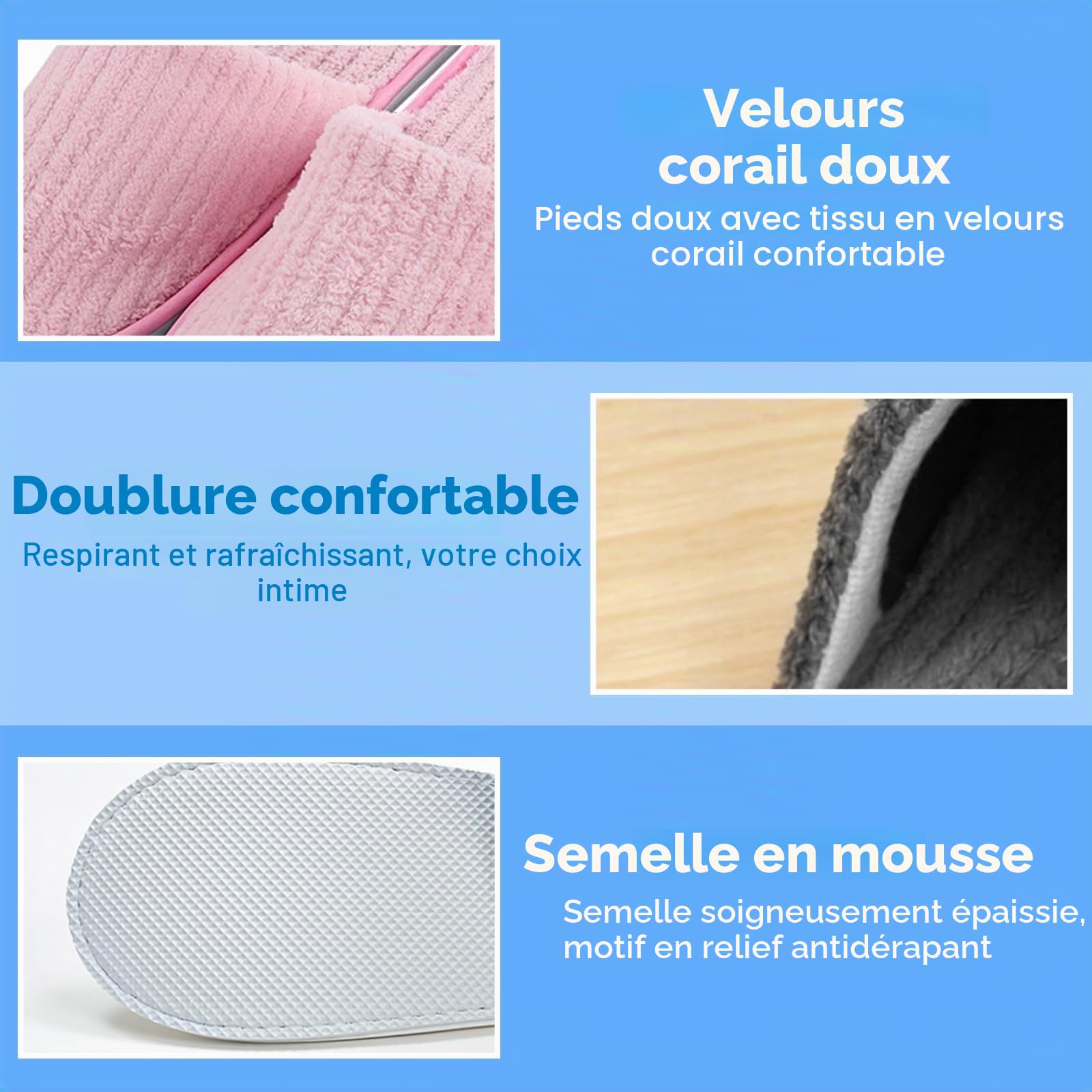 Pantoufles Invités Acheter Chaussons Lot 7 Paires Éponge Antidérapantes – Image 5