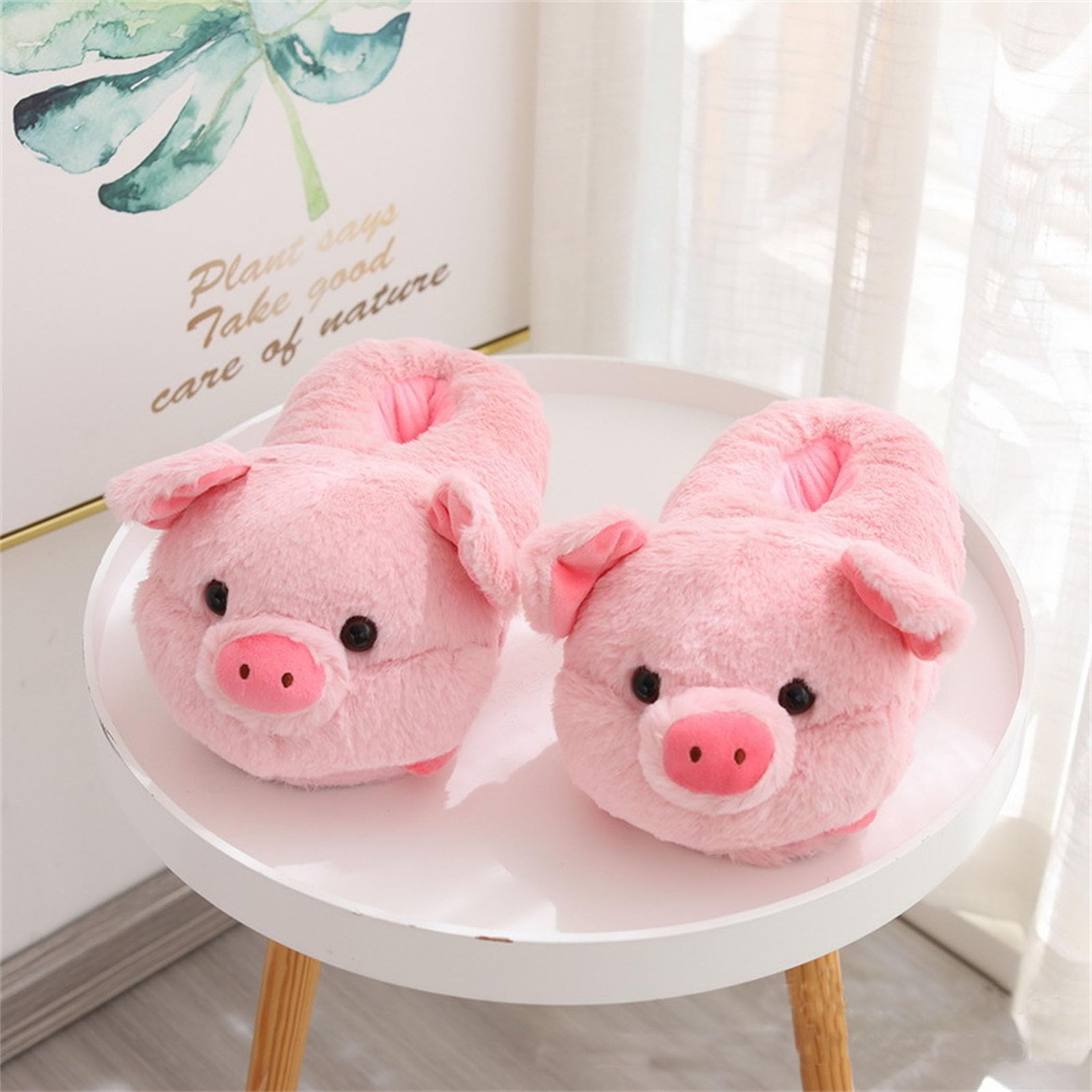 Pantoufles Acheter Chaussons LANFIRE forme cochon animaux femme hiver – Image 2