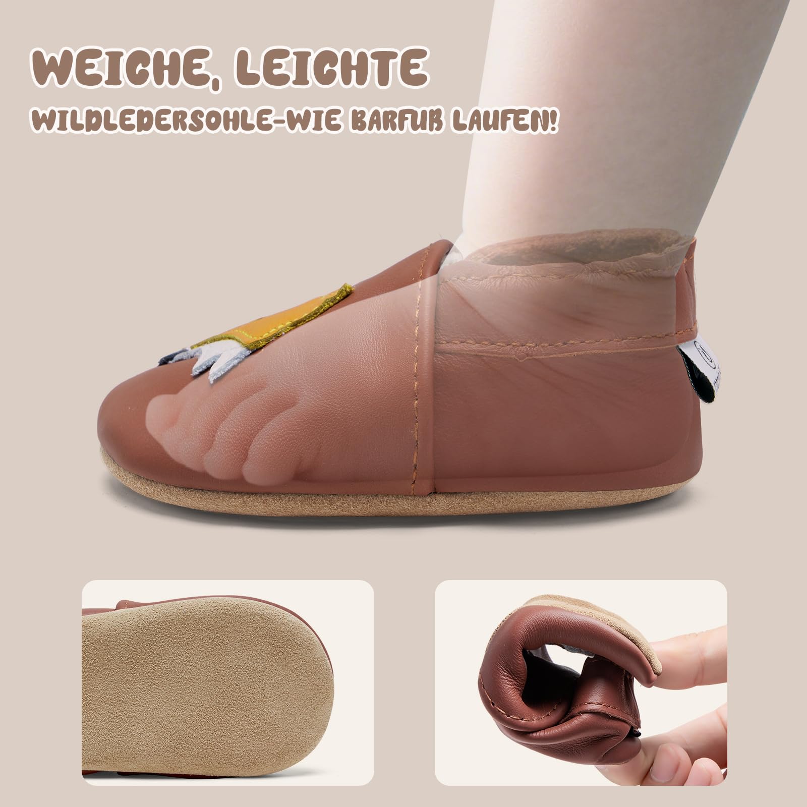 Chausson Bébé Acheter Chaussons IceUnicorn Cuir Souple Premiers Pas – Image 6