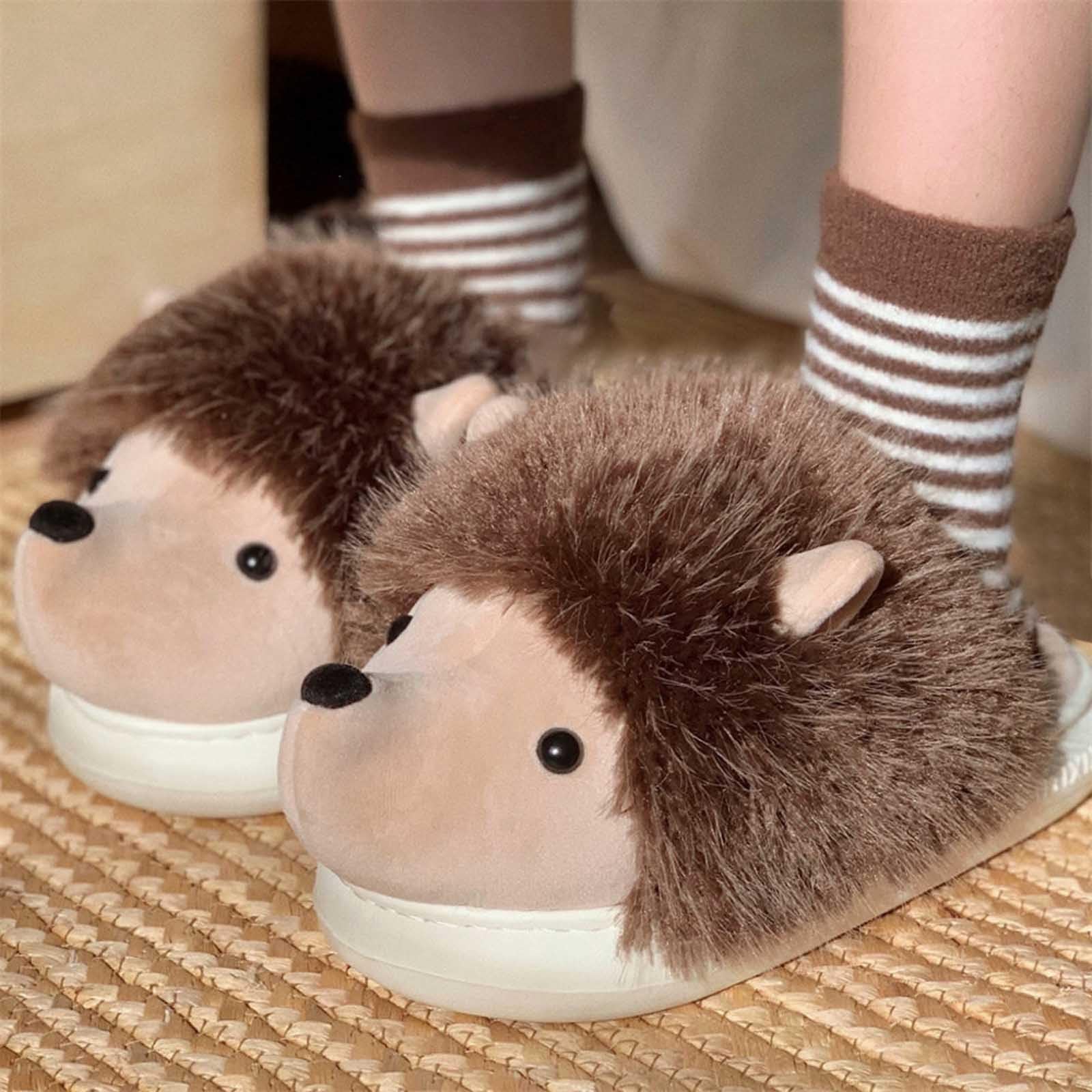 Chausson Femme Acheter Chaussons Pantoufle Fantaisie Motif Hérisson Douce – Image 3