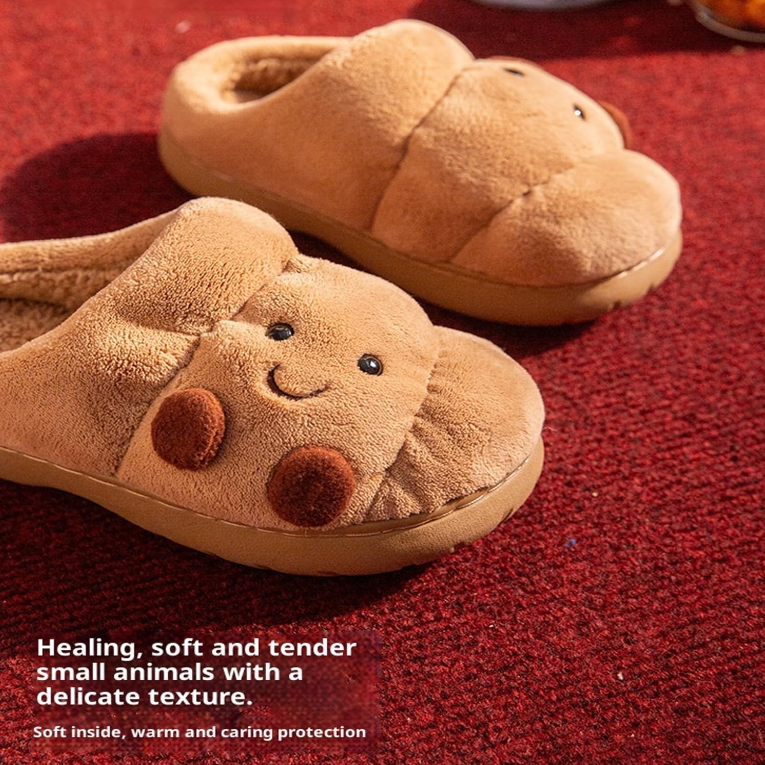 Pantoufles Croissant Acheter Chaussons Duveteuses Antidérapantes Mixte – Image 7