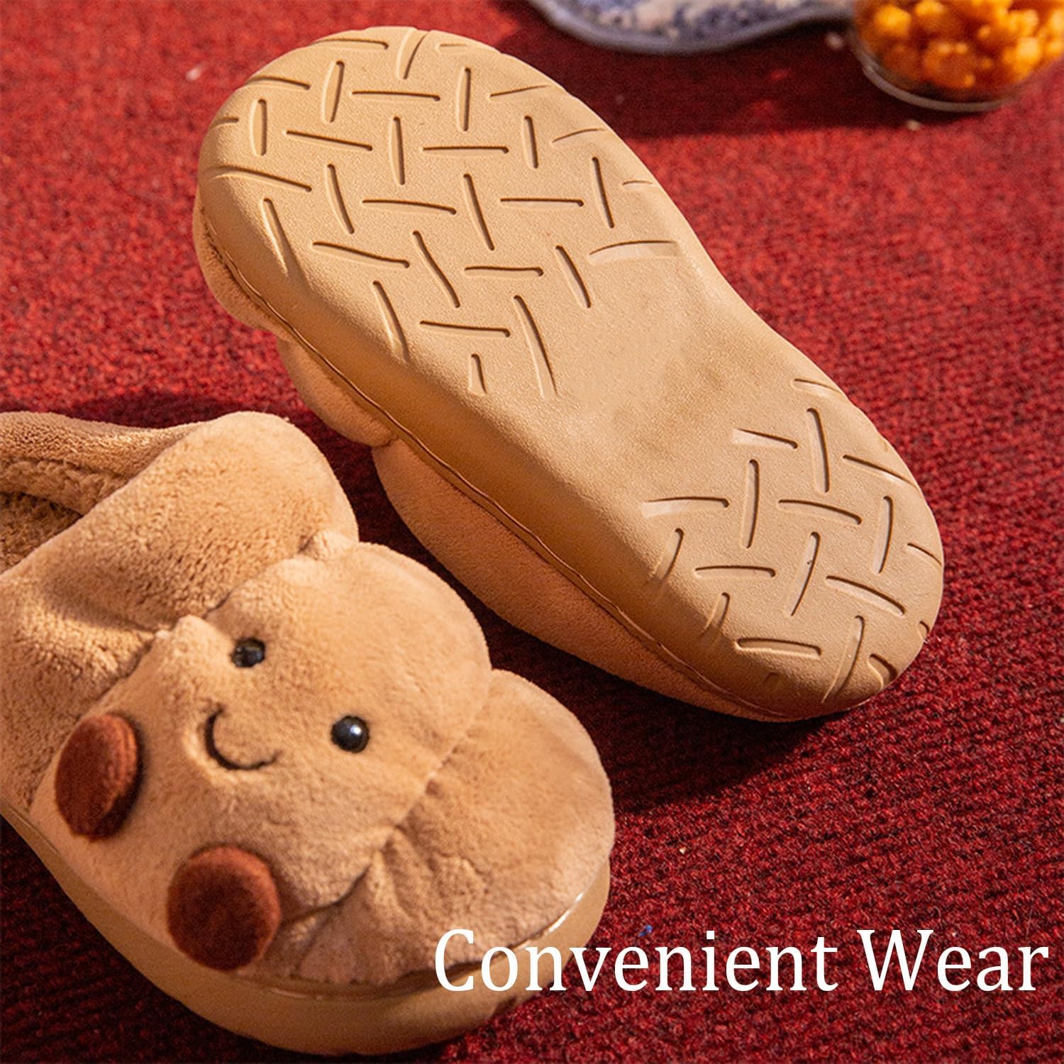 Pantoufles Croissant Acheter Chaussons Duveteuses Antidérapantes Mixte – Image 2