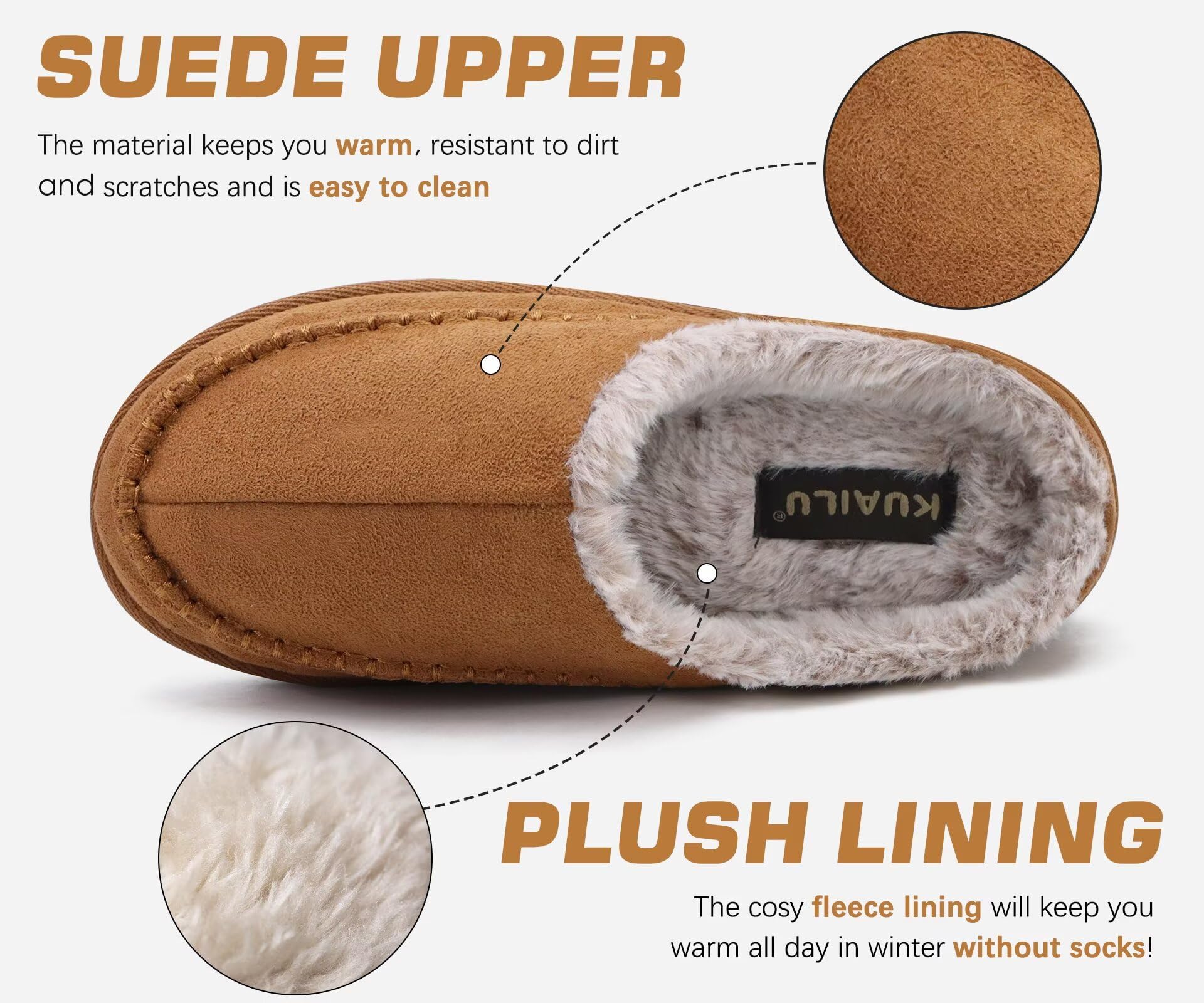 Pantoufles Acheter Chaussons KuaiLu sabot microsuède fourrure homme – Image 5