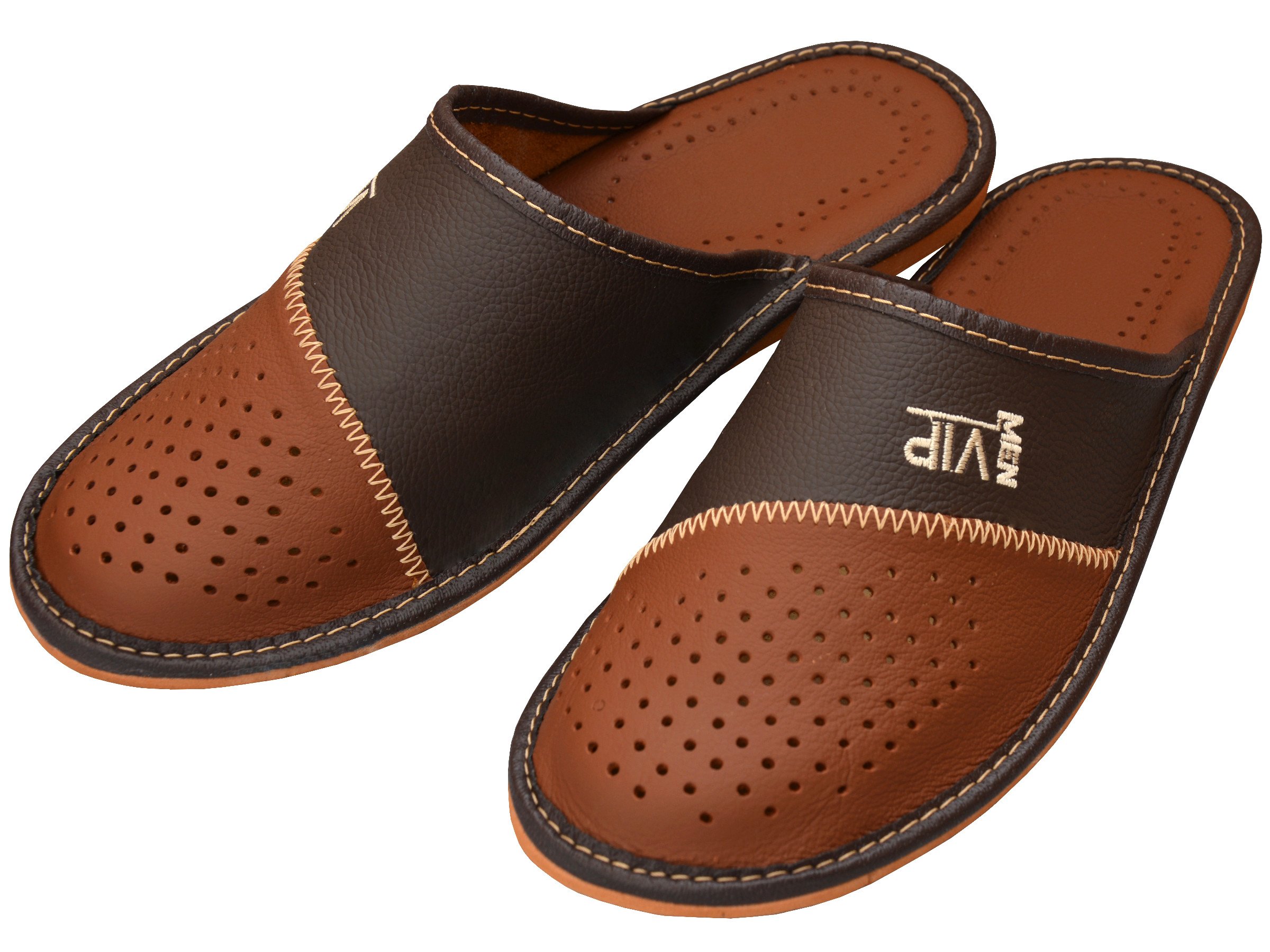 Pantoufles en Cuir Acheter Chaussons Homme VIP – Image 2