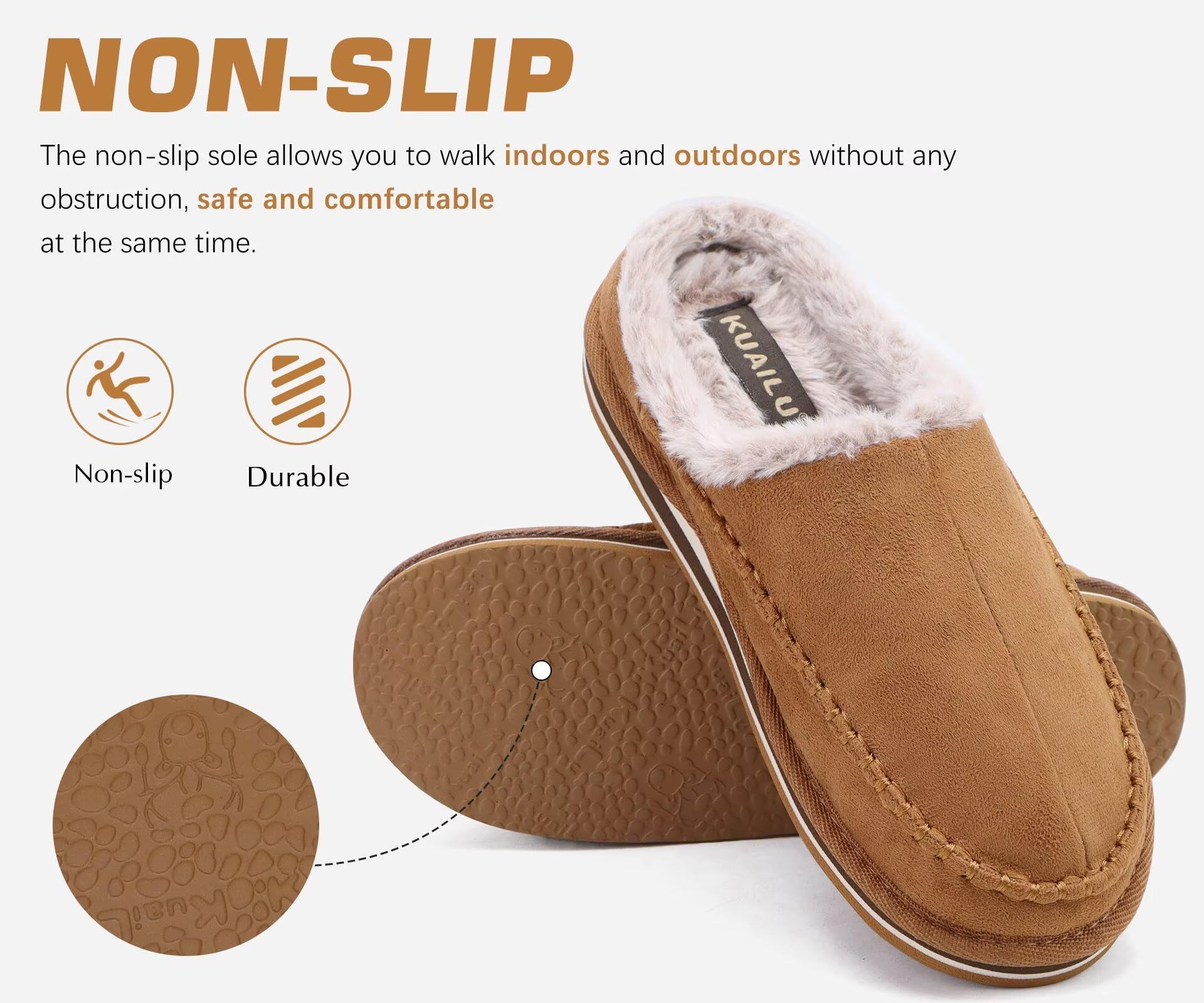 Pantoufles Acheter Chaussons KuaiLu sabot microsuède fourrure homme – Image 7