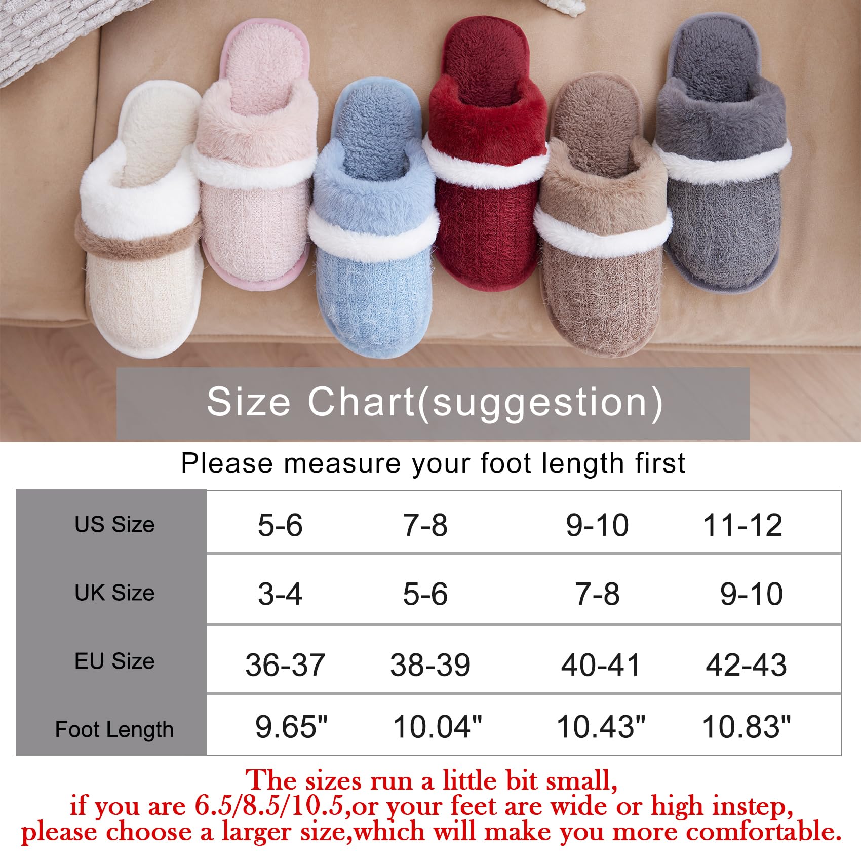 Chaussons Femme Acheter Chaussons GOEWY Pantoufles Doudou Mémoire de Forme – Image 6