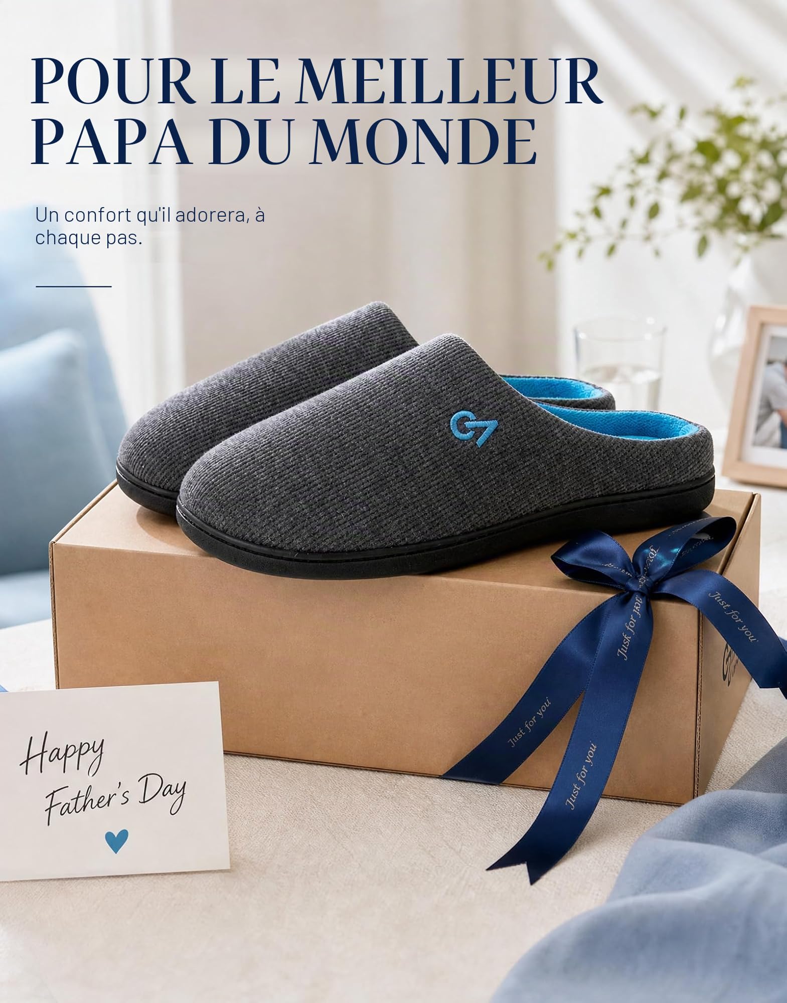 Chaussons Homme Acheter Chaussons VeraCosy Mémoire de Forme Bicolore – Image 4