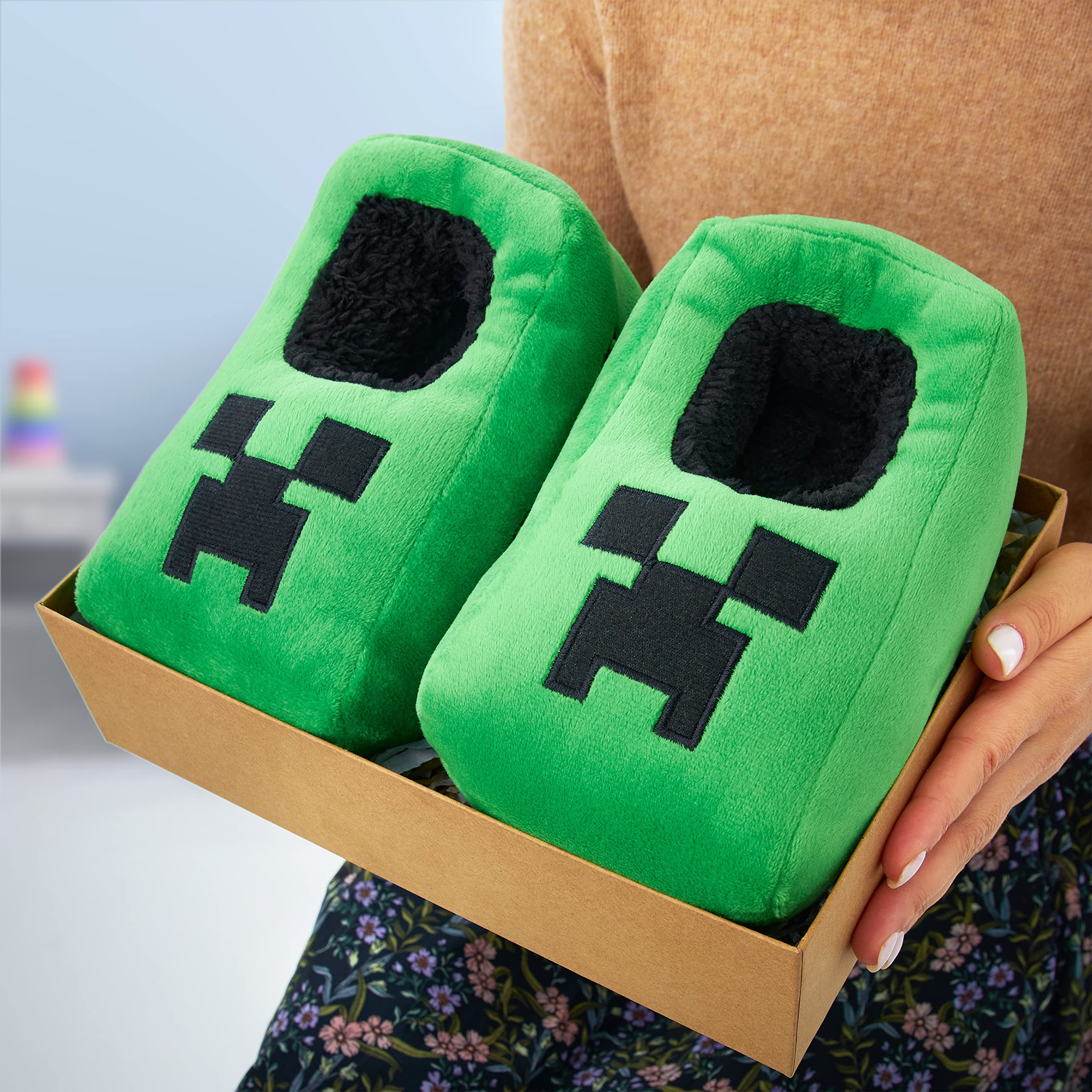 Chaussons Minecraft Creeper Garçon Acheter Chaussons Cosy Gamer Intérieur – Image 2