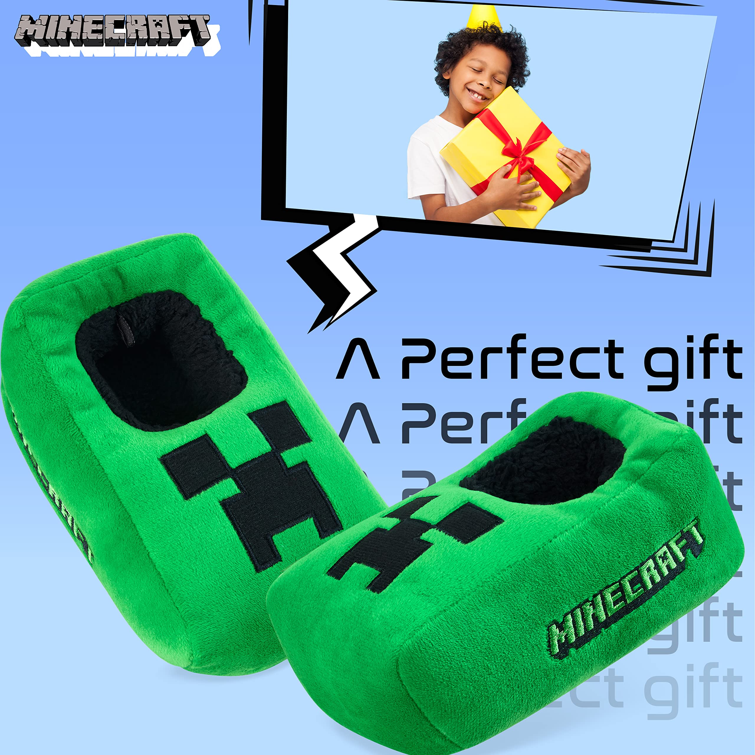 Chaussons Minecraft Creeper Garçon Acheter Chaussons Cosy Gamer Intérieur – Image 3
